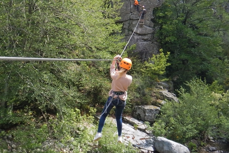 La via ferrata des Rousses en Aveyron